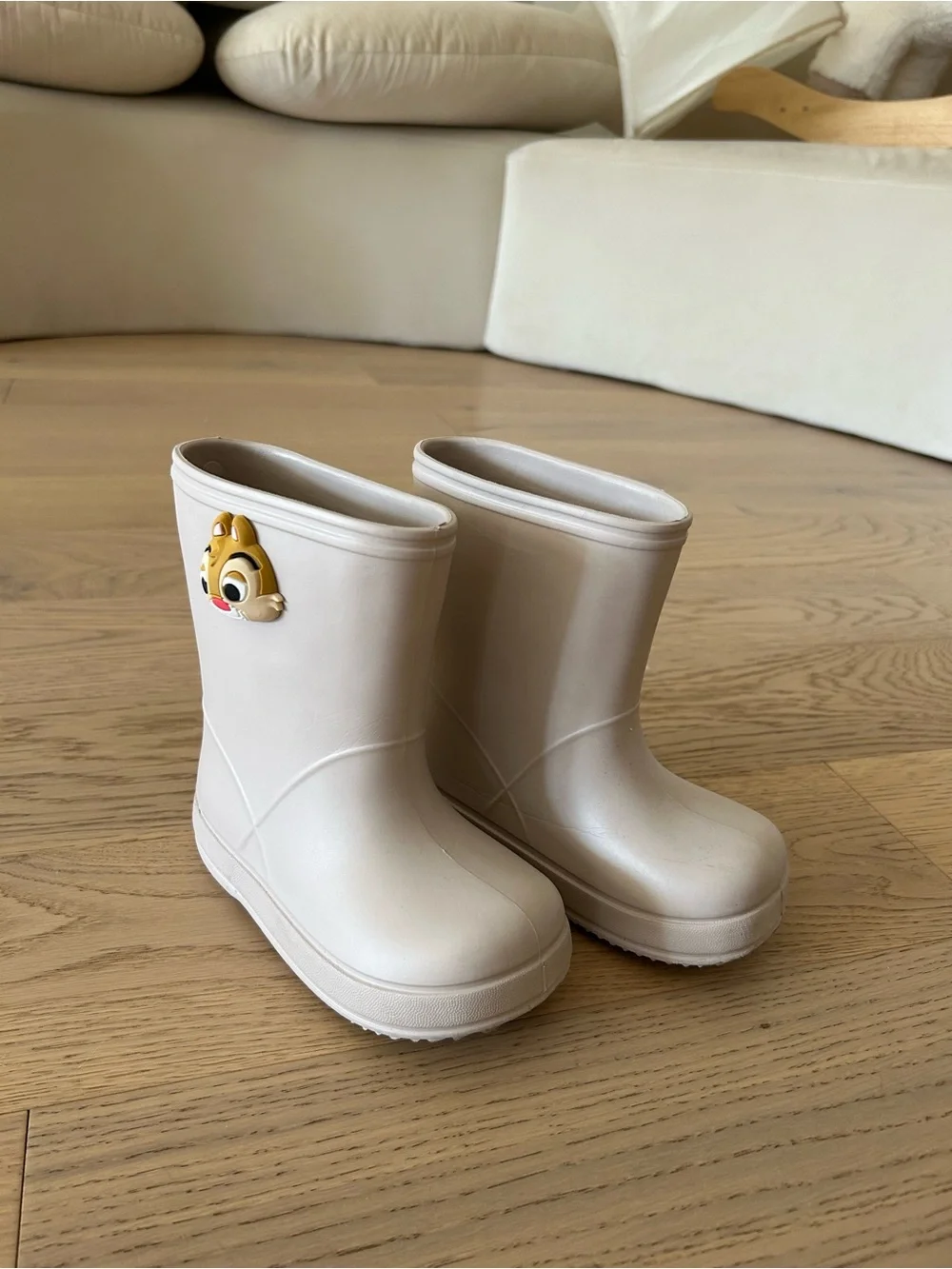 Kids Disney Chipmunk Beige Rain Boots